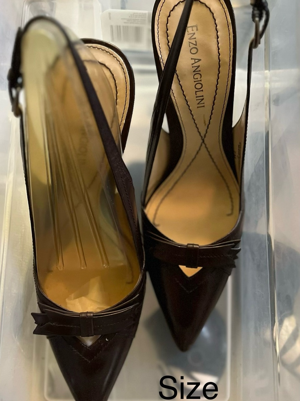 Enzo Angiolini Women's chocolate Pointed Toe Slingback Pumps